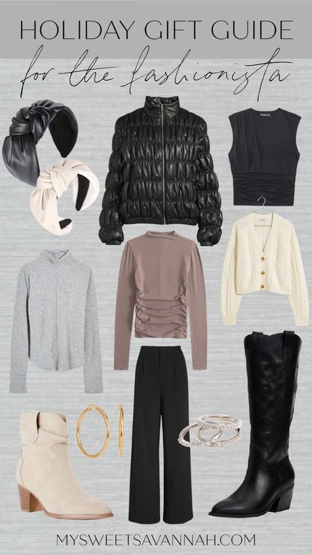 Holiday gift guide for the fashionista! 
Abercrombie and Fitch
Madewell
Walmart fashion 
Boots
Western boots
Faux leather 
Puffer jacket 
Mock turtleneck
Wide leg trousers 
Gold loop earrings
Diamond stacking rings 
Faux leather headbands 
Amazon 
QVC
Sweater
Cardigan 

#LTKGiftGuide #LTKbeauty #LTKshoecrush