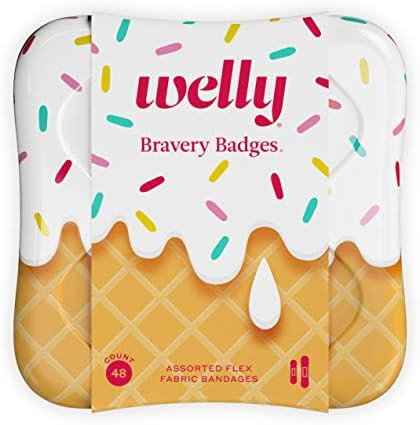 Amazon.com: Welly Bandages | Adhesive Flexible Fabric Bravery Badges | Assorted Shapes for Minor ... | Amazon (US)