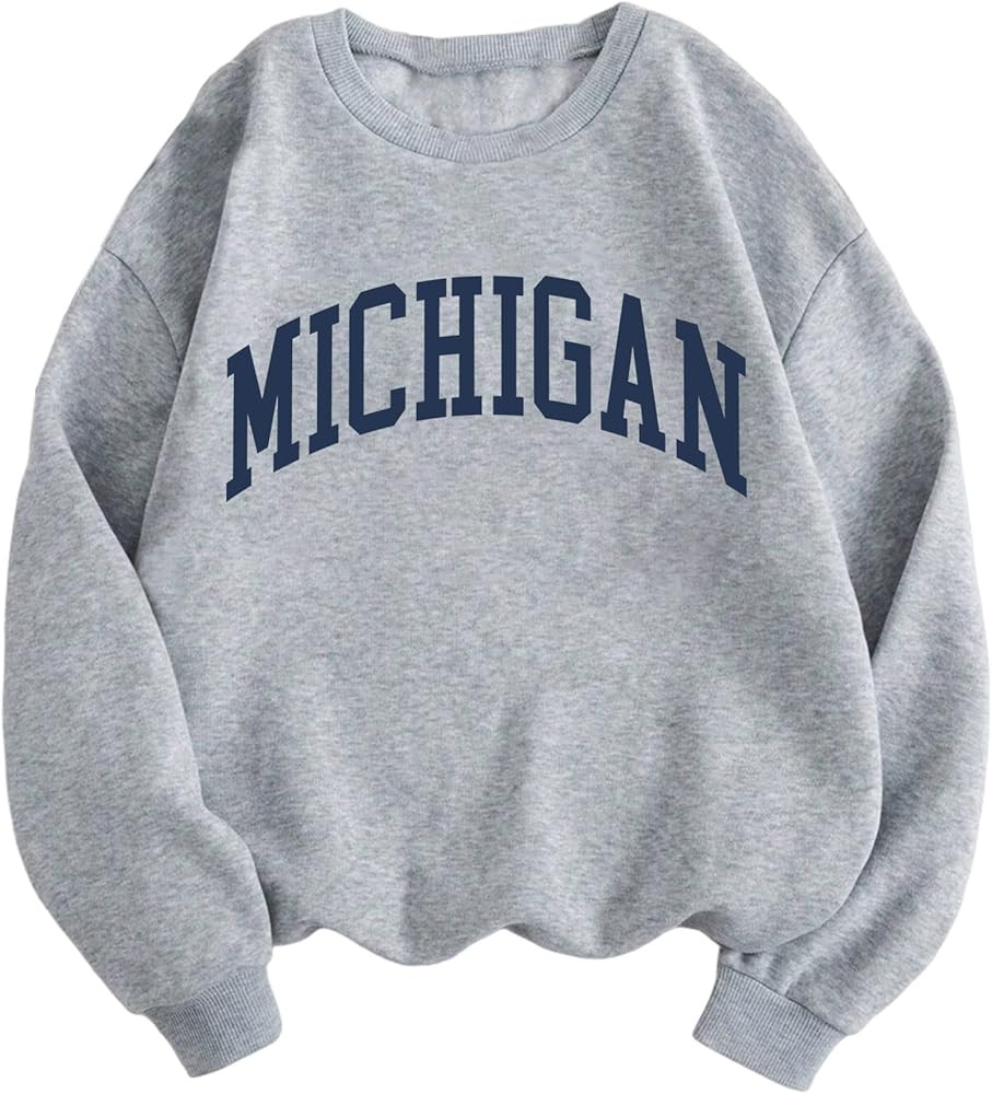 Hilinker Women's Graphic Crewneck Sweatshirts Casual Loose Long Sleeve Pullover Tops | Amazon (US)