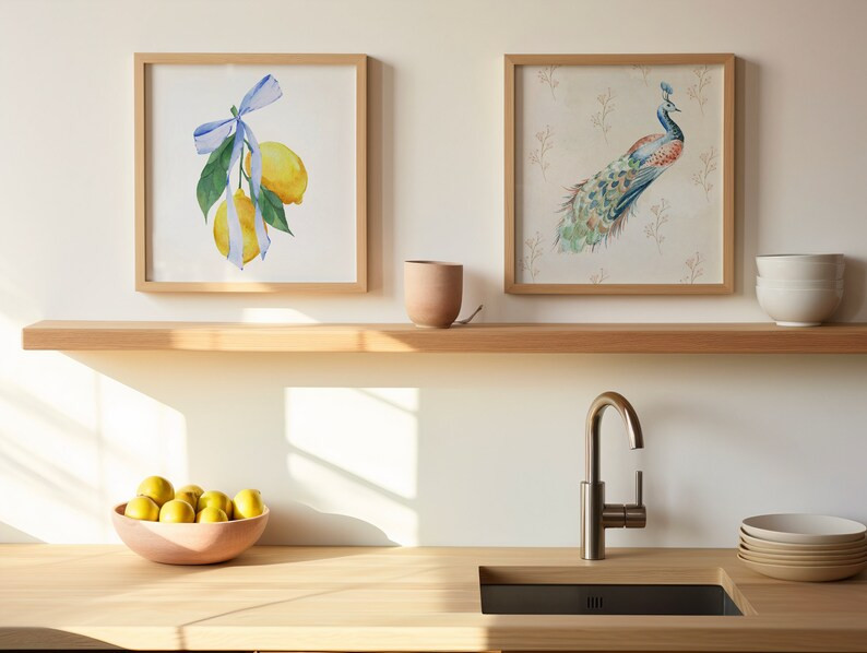 Lemon Print, Wall Art Poster, Watercolor Lemon Art, Vintage Lemon Art, Kitchen Decor, Citrus Frui... | Etsy (US)