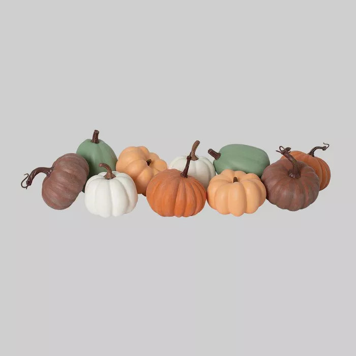 10ct Small Foam Pumpkins Orange/Green/White/Brown - Bullseye's Playground™ | Target