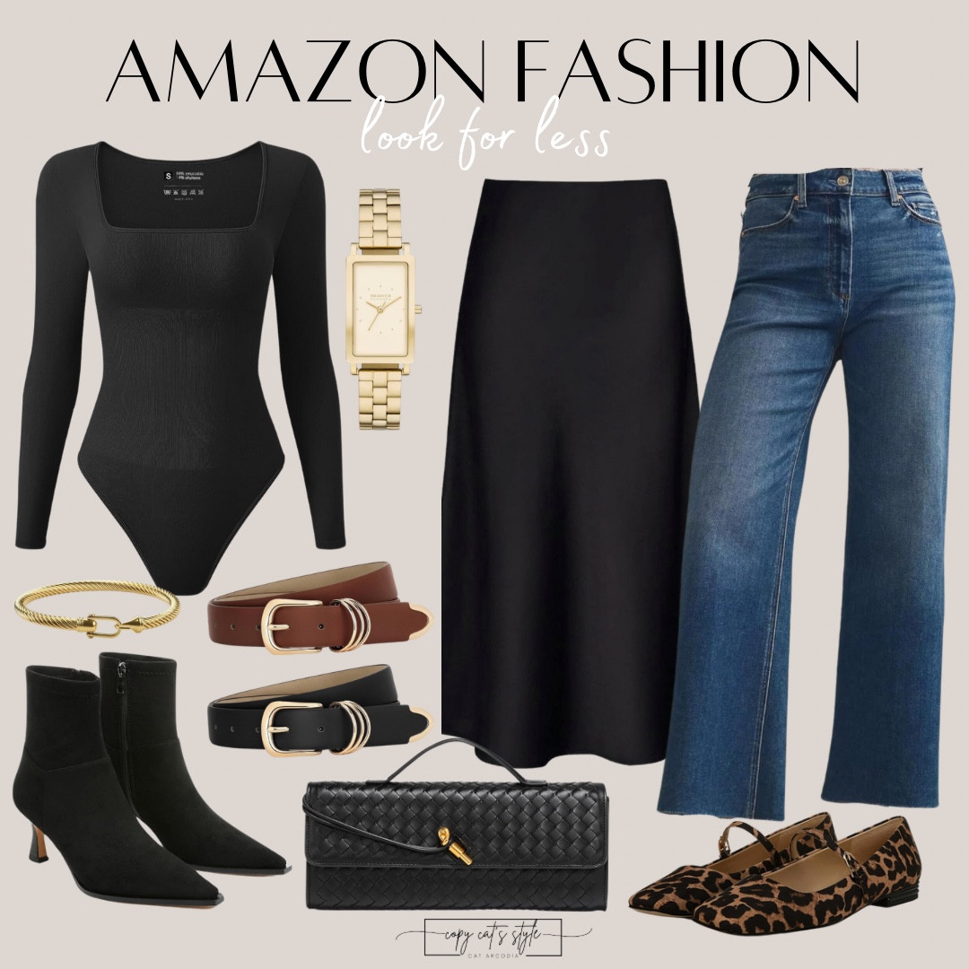 Amazon trending fashion finds for less! Amazon jeans, Amazon bodysuits, Amazon leopard print flats, ankle boots, Amazon accessories for less. 

#LTKFindsUnder50 #LTKFindsUnder100 #LTKStyleTip