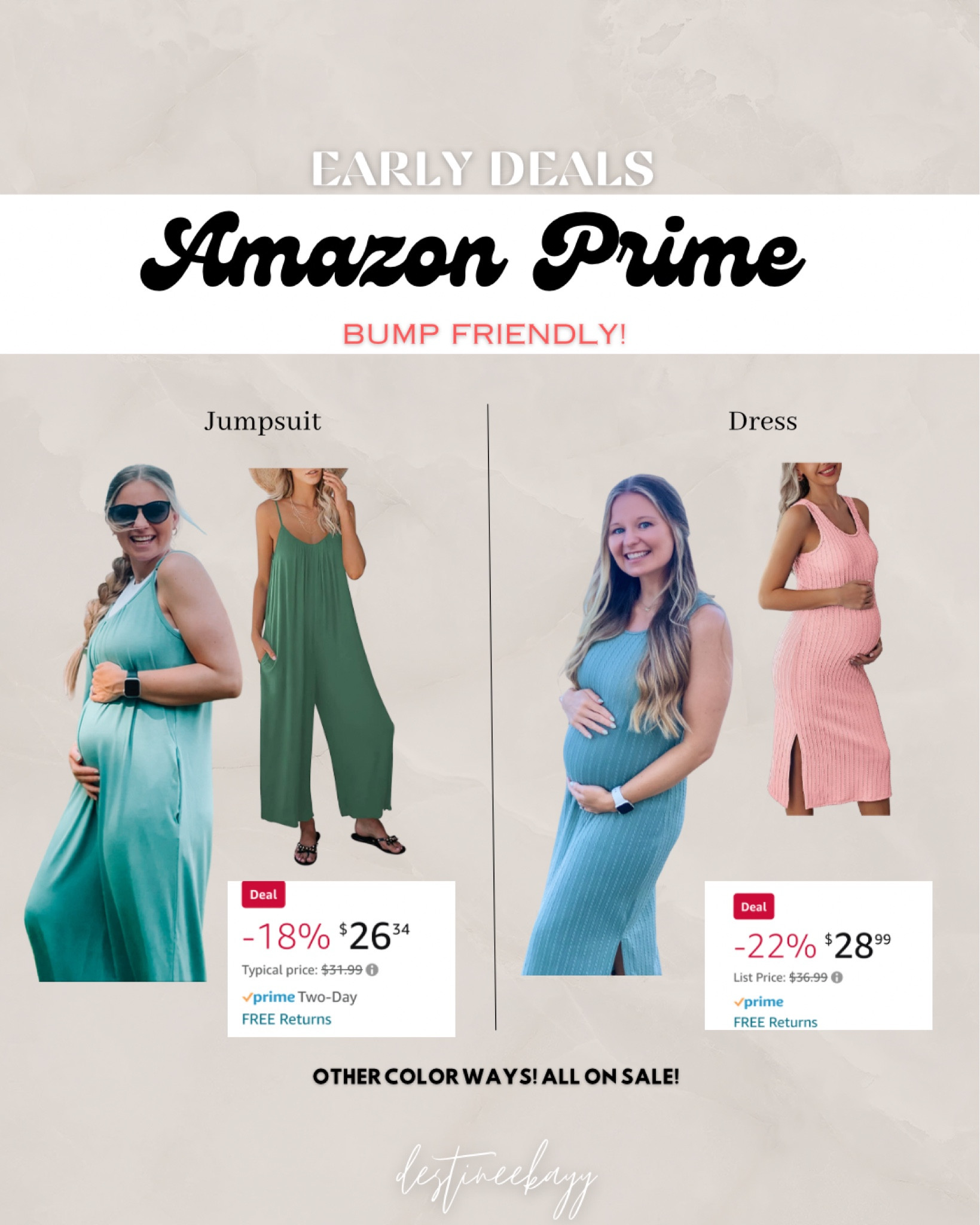 Two of my favorite dress up or casual bump friendly outfits I’ll be wearing post bump as well! | Size small | Amazon prime sale alert 

#LTKbump #LTKstyletip #LTKxPrimeDay
