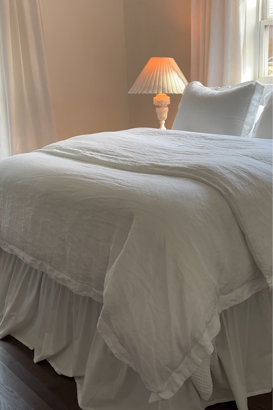 Plush white linen bedding ☁️

#LTKHome