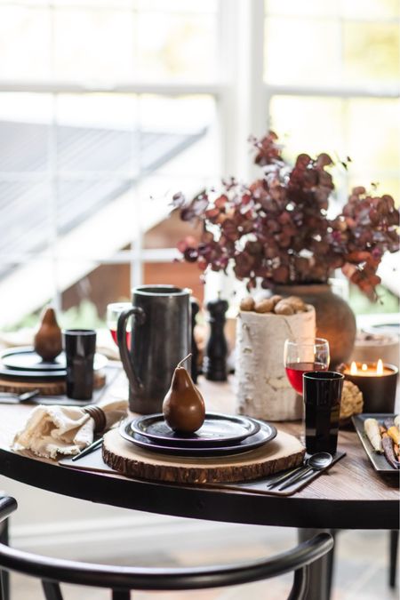 Warm, cozy, modern organic table setting for fall. Get the look here. 

Pottery barn
Pumpkin tureen 
Natural
Rustic
Black
Wood
Birch bark
Thanksgiving 

#LTKhome #LTKstyletip #LTKSeasonal
