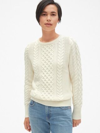 Cable-Knit Crewneck Pullover Sweater | Gap US