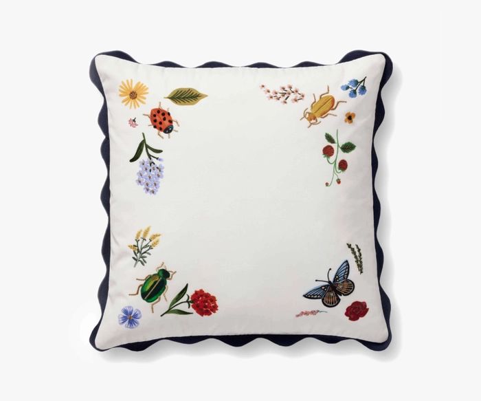 White Curio Vignette Embroidered Pillow | Rifle Paper Co. | Rifle Paper Co.