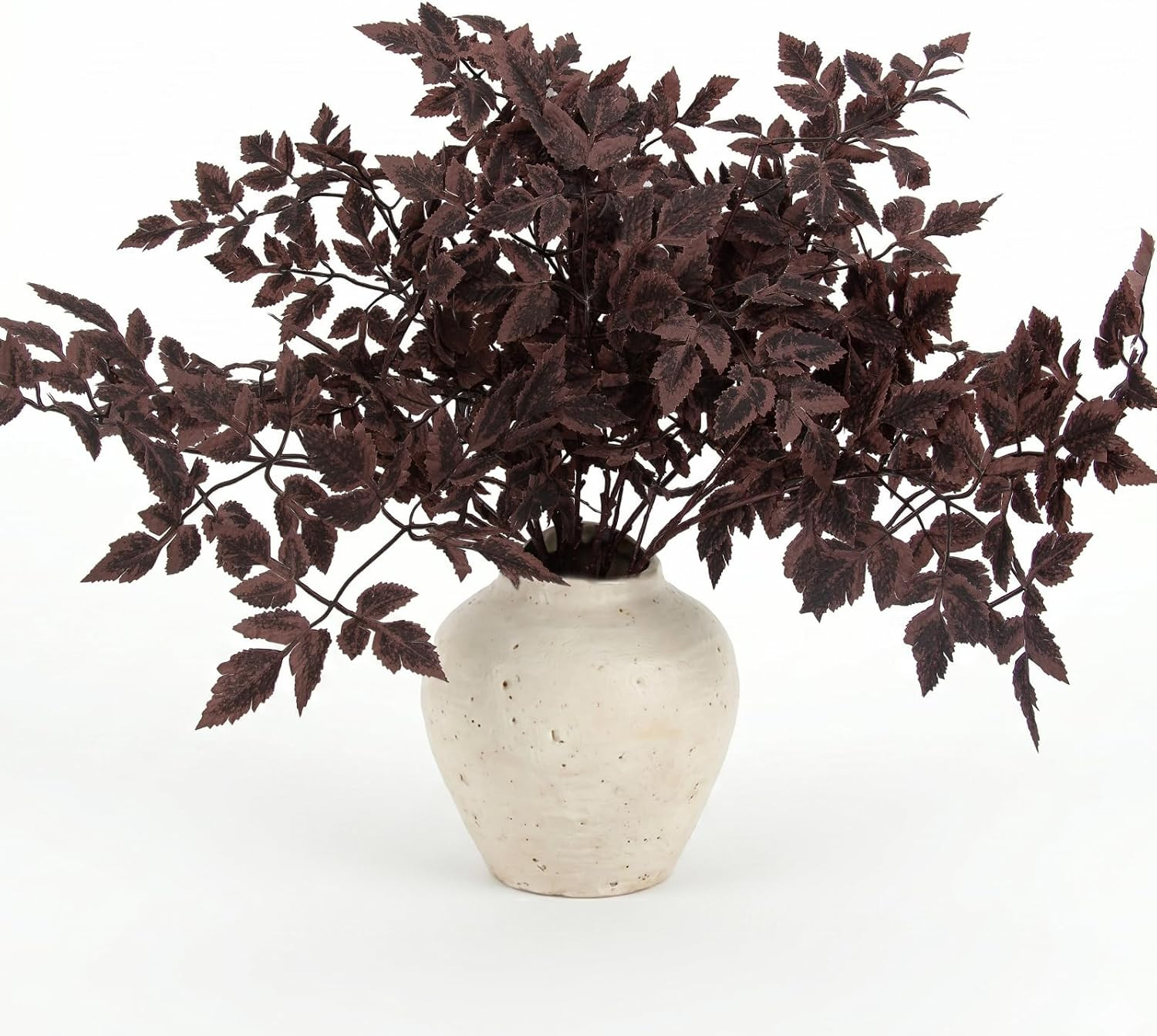 Daynight 4 Pcs Artificial Cimicifuga Plant Leaf Spray Faux Plum Cimicifuga Ramosa Leaf Branch Faux Fall Spray Silk Plants for Autumn Home Halloween Centerpiece Decor (4, Chocolate) | Amazon (US)