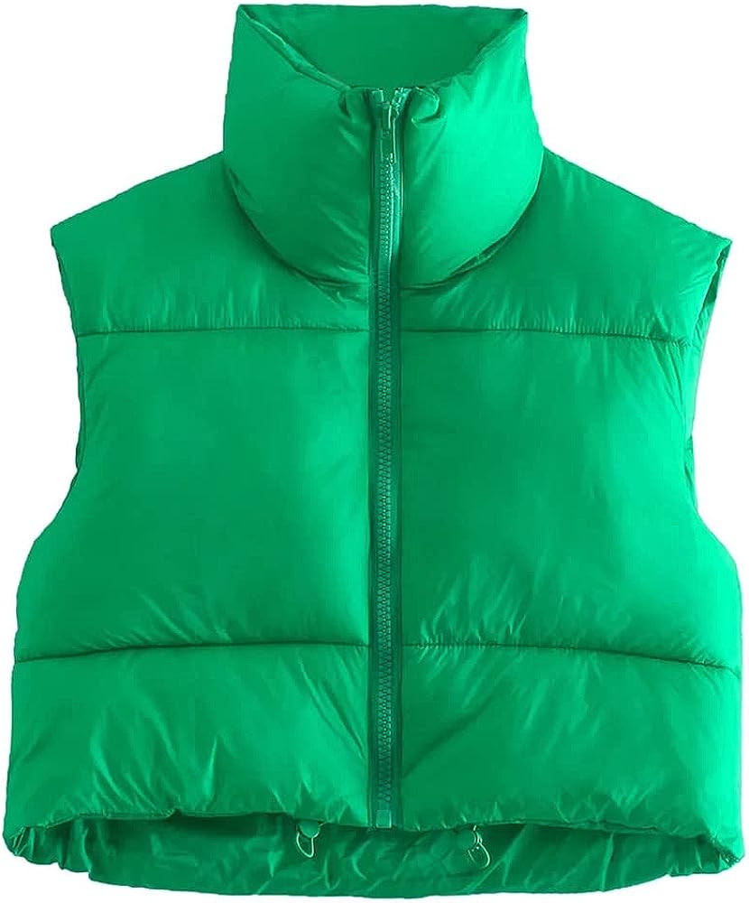KEOMUD Women's Winter Crop Vest Lightweight Sleeveless Warm Outerwear Puffer Vest Padded Gilet | Amazon (US)