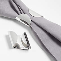 Caesna Mirror Stainless Steel Metal Napkin Rings, Set of 2 + Reviews | Crate & Barrel | Crate & Barrel
