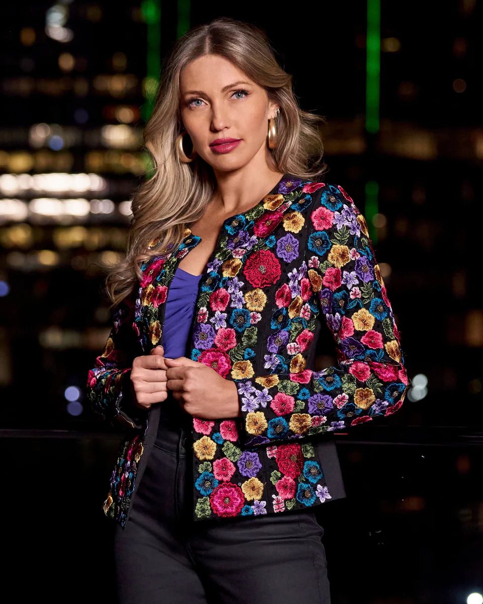 Hand Beaded and Embroidered Floral Jacket Multi | Boston Proper