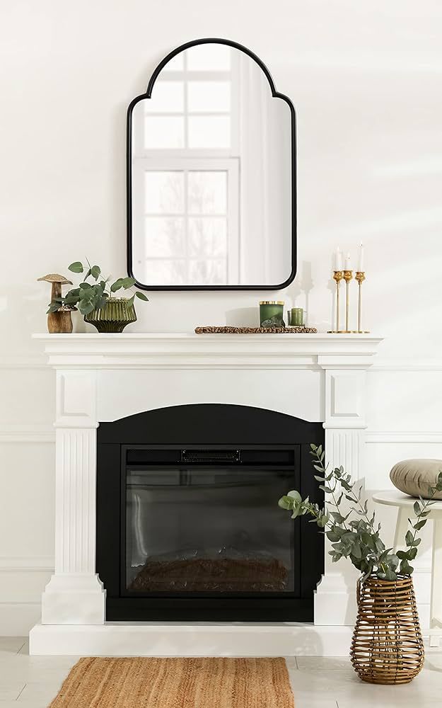Kate and Laurel Arthell Modern Farmhouse Decorative Arched Mirror with Scalloped Edges and Sleek ... | Amazon (US)