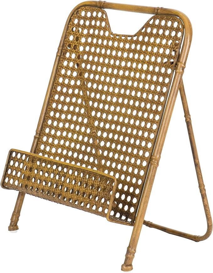 Red Co. 13.5 x 10 inch Decorative Foldable Metal Wire Bamboo Cookbook Stand & Recipe Holder, Aged... | Amazon (US)