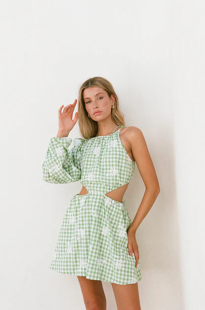 Ronnie One Shoulder Dress - Gingham | SABO SKIRT (Global)