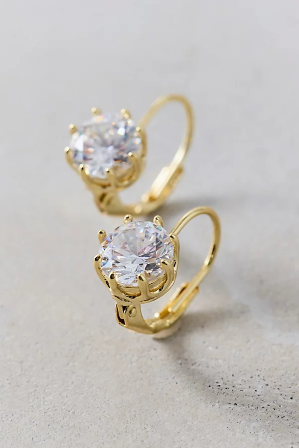 Electric Picks The Bentley Crystal Earrings in Gold, Women's at Urban Outfitters | Urban Outfitters (US and RoW)