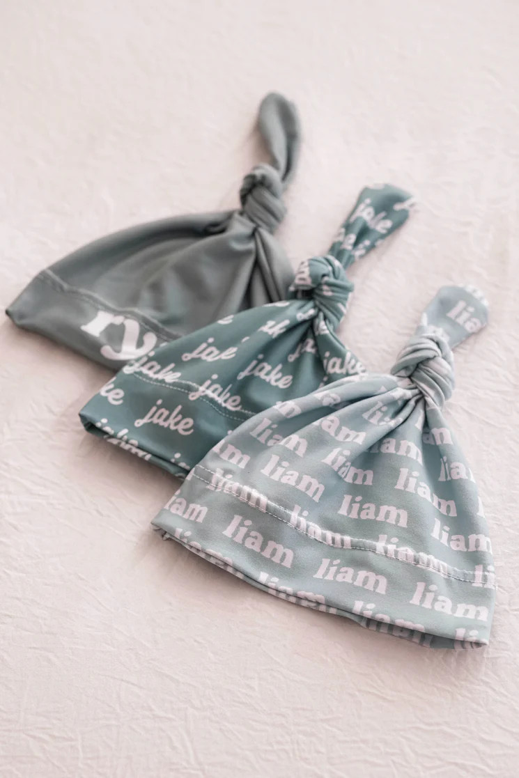 Seafoam Personalized Knotted Hat | Caden Lane