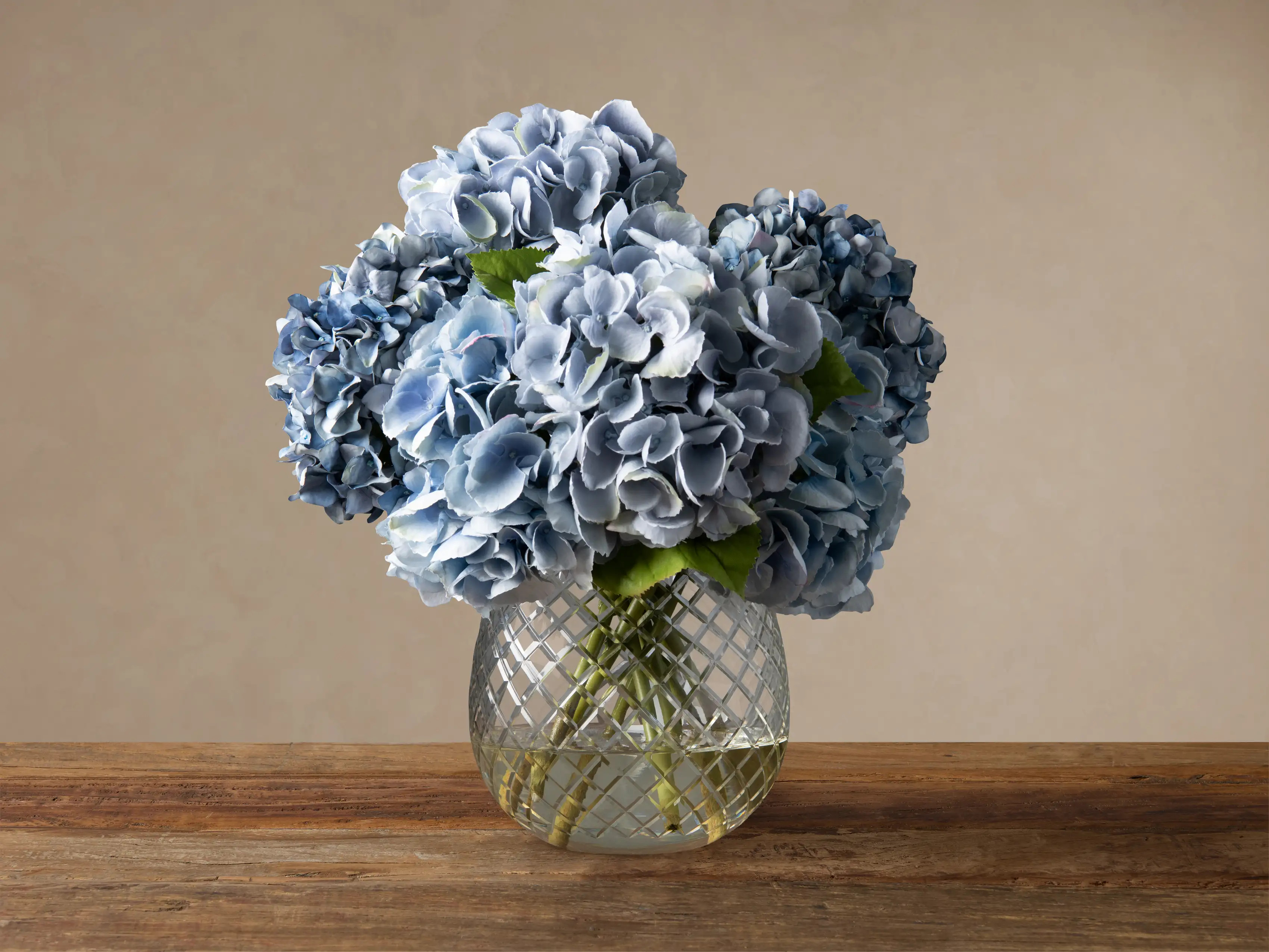 Faux Hydrangea in Cut Glass | Arhaus