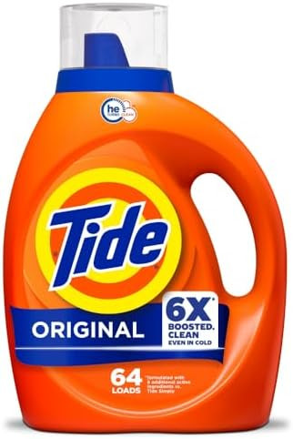 Tide Laundry Detergent Liquid, Original Scent, 64 Loads, 84 FL OZ, Works on 100% of Common Stains... | Amazon (US)