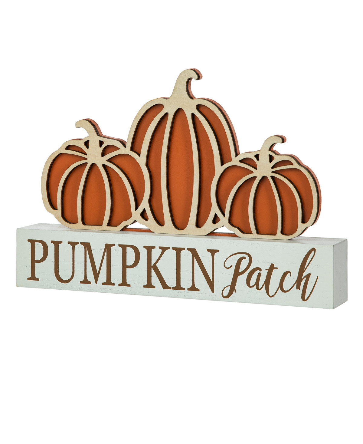 Glitzhome 11.75"L Fall Wooden "Pumpkin Patch" Pumpkins Table Sign - Multi | Macy's