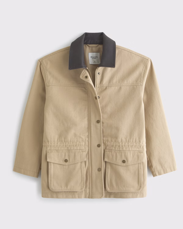 Women's Cinched Waist Workwear Jacket | Women's New Arrivals | Abercrombie.com | Abercrombie & Fitch (UK)