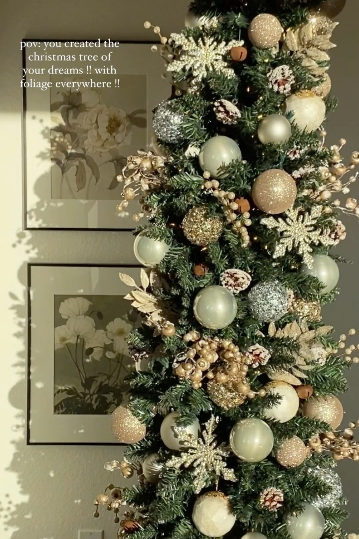 save for inspo 🎄🥹🫶🏼 i’ve always dreamed of creating a champagne christmas tree packed with foliage and tons of glitter! it reminds me of something you’d find in an enchanted winter wonderland forest ✨ 

#christmas #christmasdecor #christmastree #christmastreedecorating #champagnechristmastree #designerchristmastree #beautifulchristmastree #christmastree2023 #amazonchristmasfinds #amazonchristmastree

#LTKHome #LTKHoliday #LTKSeasonal