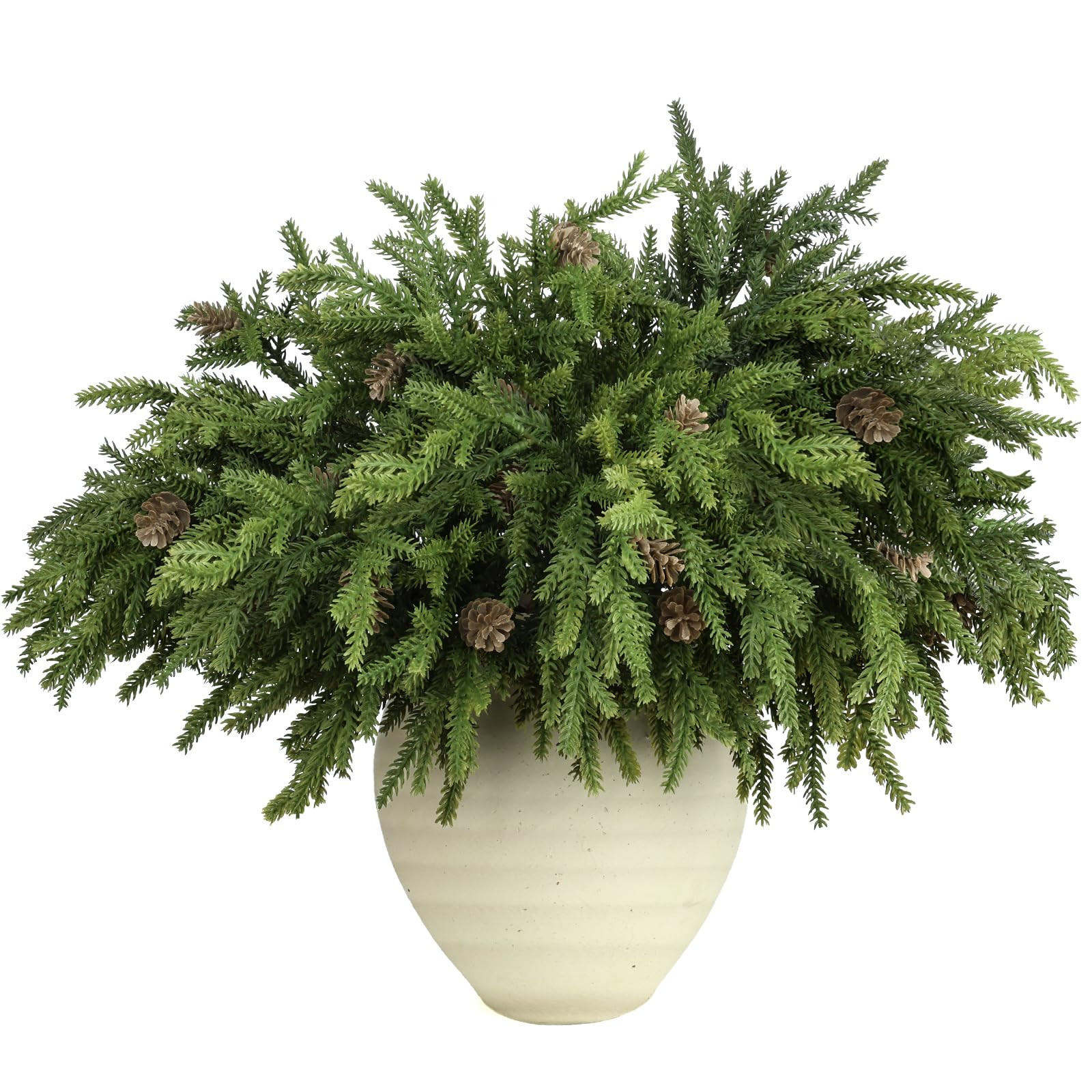 6 Pcs Christmas Greenery Stems with Pinecones Soft Bendable Naturally Droop Realistic Artificial ... | Amazon (US)