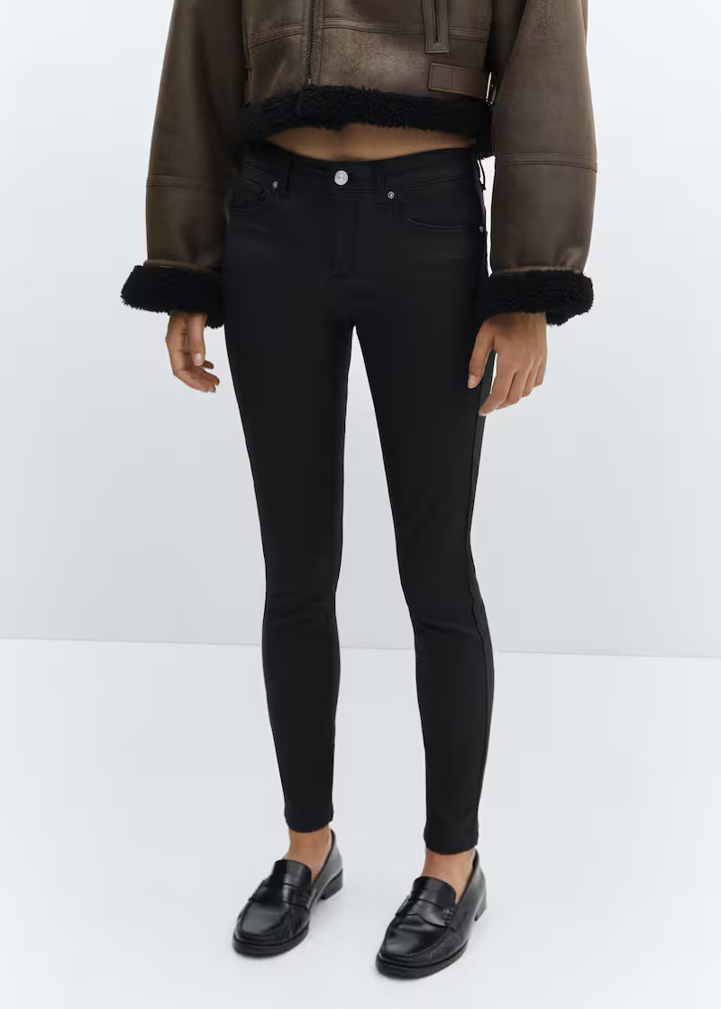 Waxed push-up skinny jeans -  Women | Mango United Kingdom | MANGO (UK)