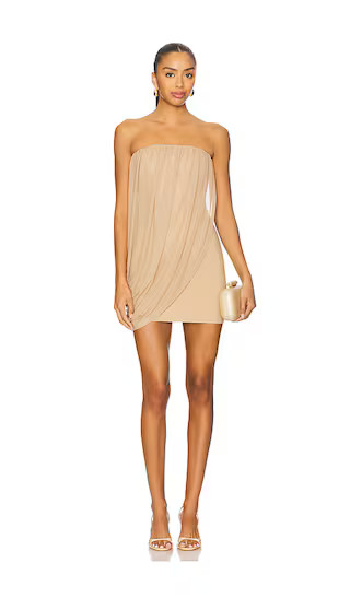 Elodie Mini Dress in Brown | Revolve Clothing (Global)