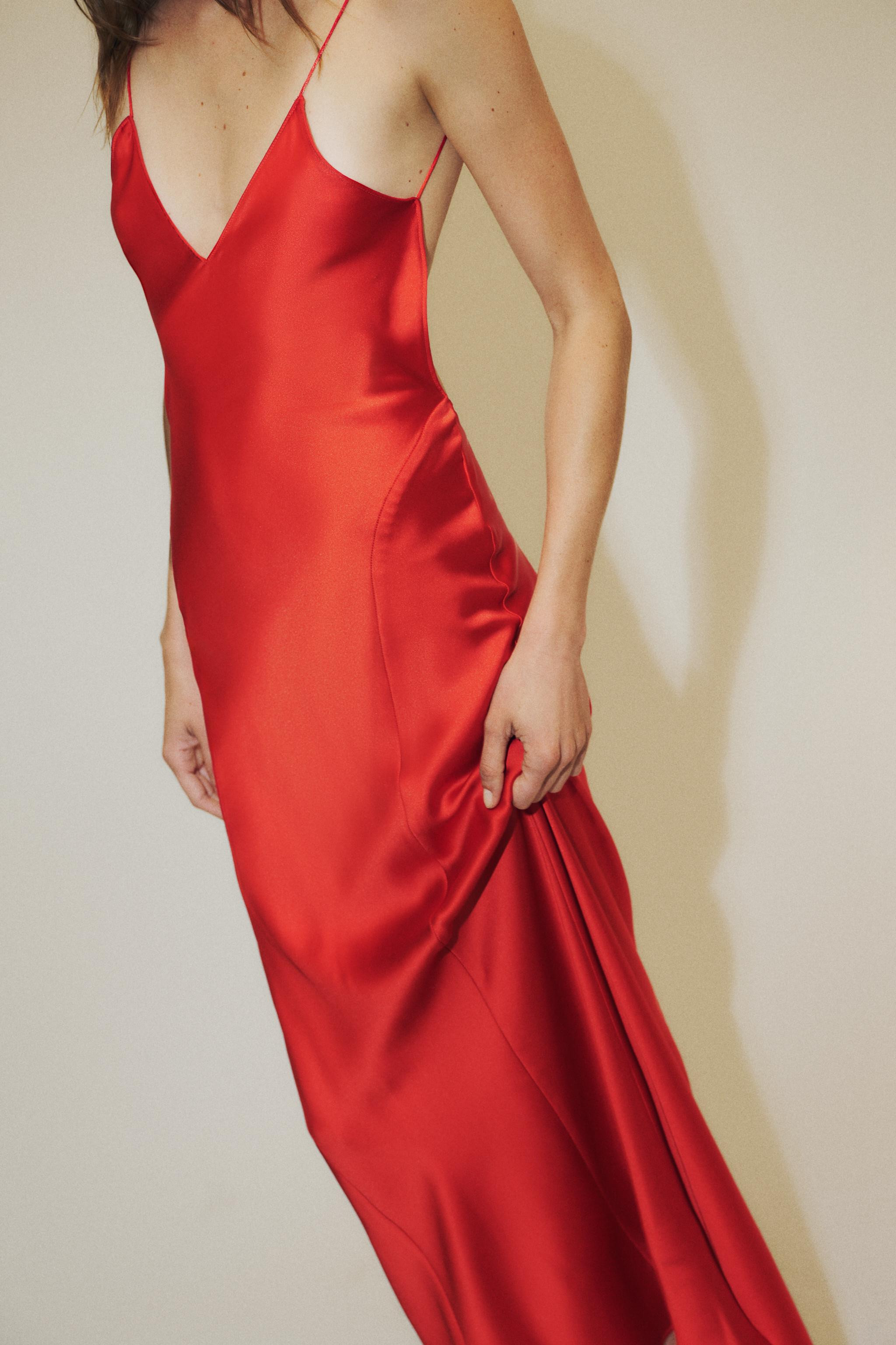 OPEN BACK LONG SATIN DRESS | Zara UK