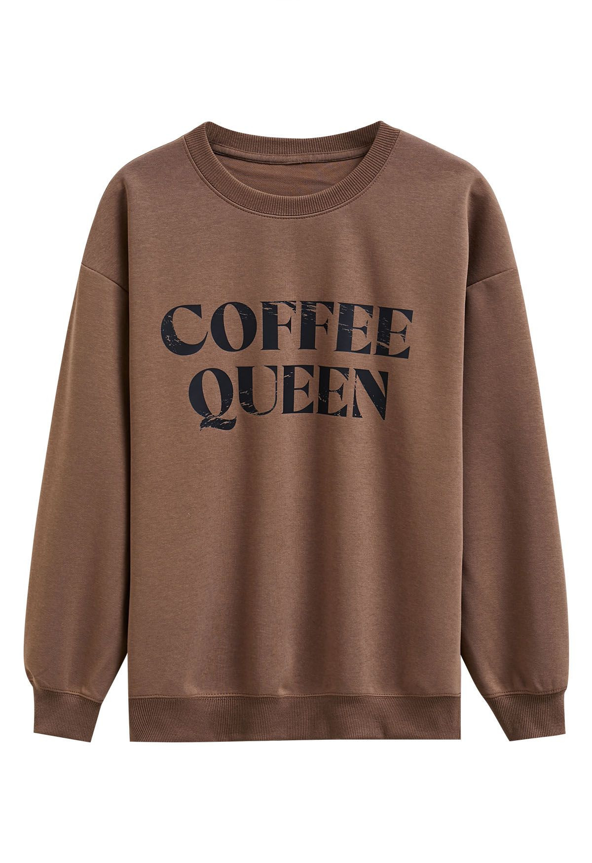 Coffee Queen Printed Sweatshirt in Brown | Chicwish