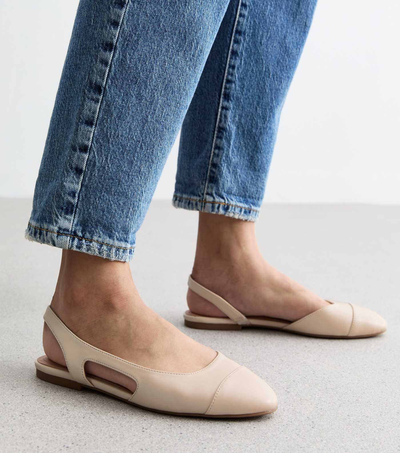 Off White Contrast Toe Cap Slingback Shoes | New Look | New Look (UK)