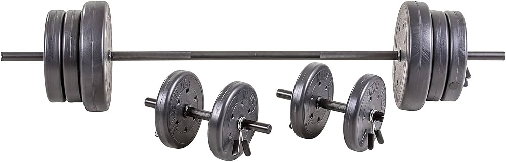US Weight 105 Pound Barbell Weight Set for Home Gym| Adjustable Weight Set with Two Dumbbell Bars... | Amazon (US)