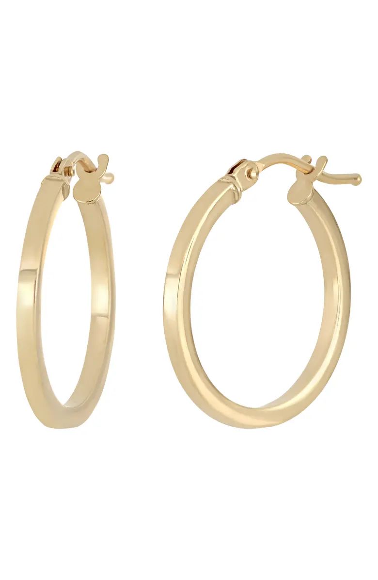 14K Gold Pipe Cut Hoop Earrings | Nordstrom