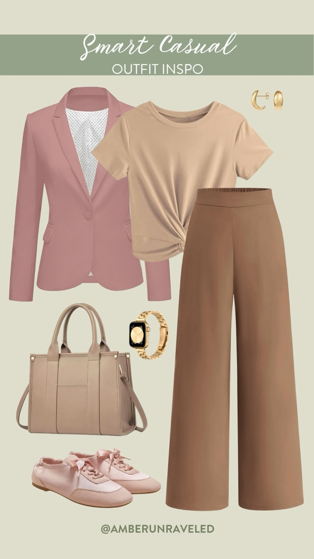 If you love pink and a pop of color, you must try out this outfit inspo from Amazon for your next workwear look! Just style a neutral knotted tee with brown trouser pants and layer it with a pink blazer and a cute pink ballerina sneakers.
#smartcasual #affordablefashion #officelooks #businesswear

#LTKU #LTKSeasonal #LTKStyleTip