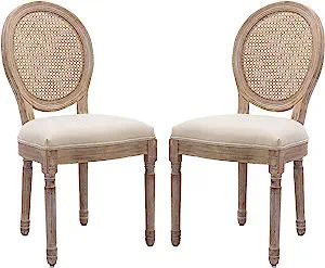 civama Dining Chairs Set of 2 French Vintage, Mid Century Upholstered Farmhouse Fabric Chair with... | Amazon (US)