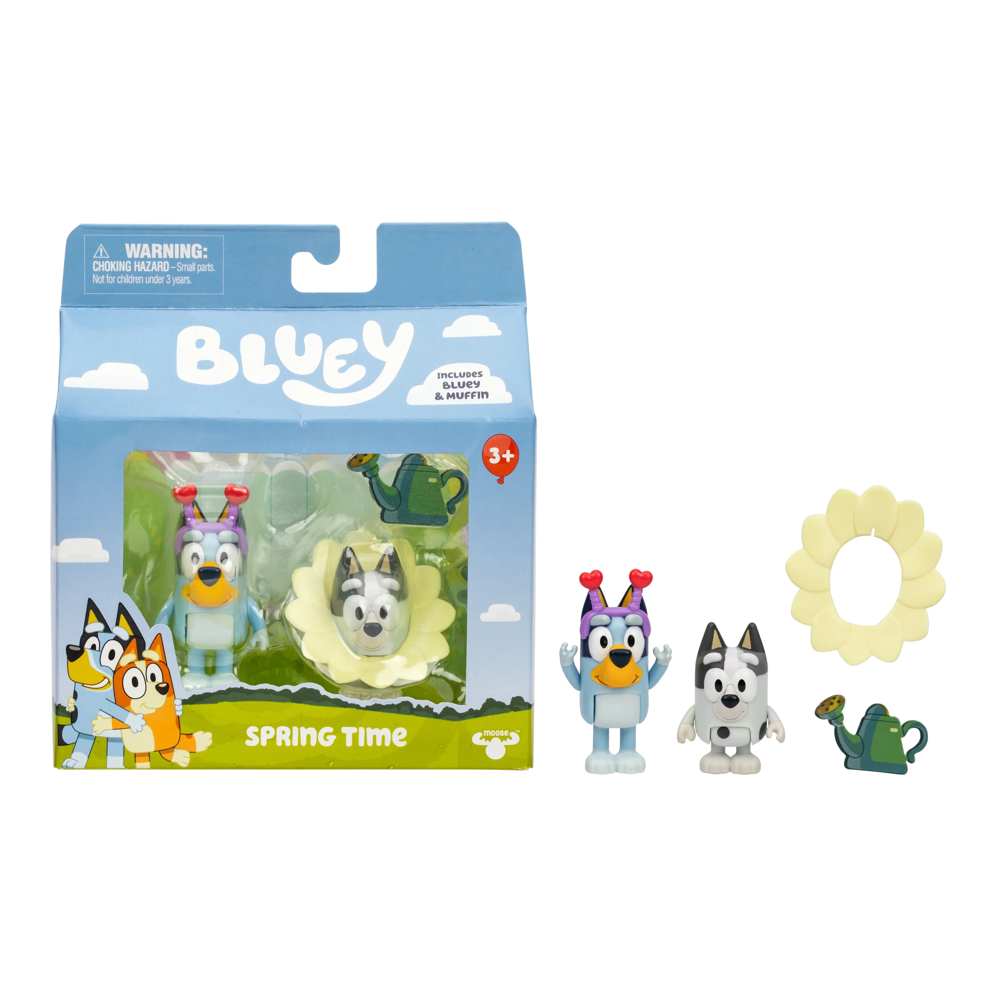 Bluey "Spring Time" Figure 2-Pack, Includes Bluey and Muffin 2.5 Inch Figures, Ages 3+ | Walmart (US)