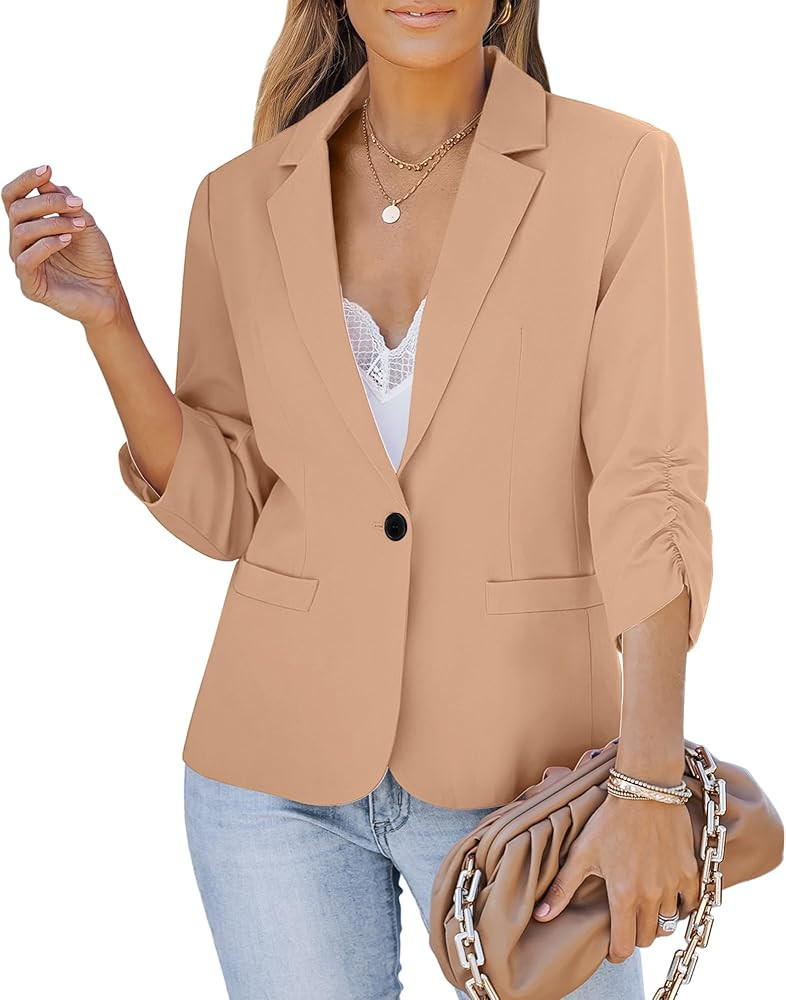 LookbookStore Blazers for Women Suit Jackets Dressy 3/4 Sleeve Blazer Business Casual Outfits for... | Amazon (US)