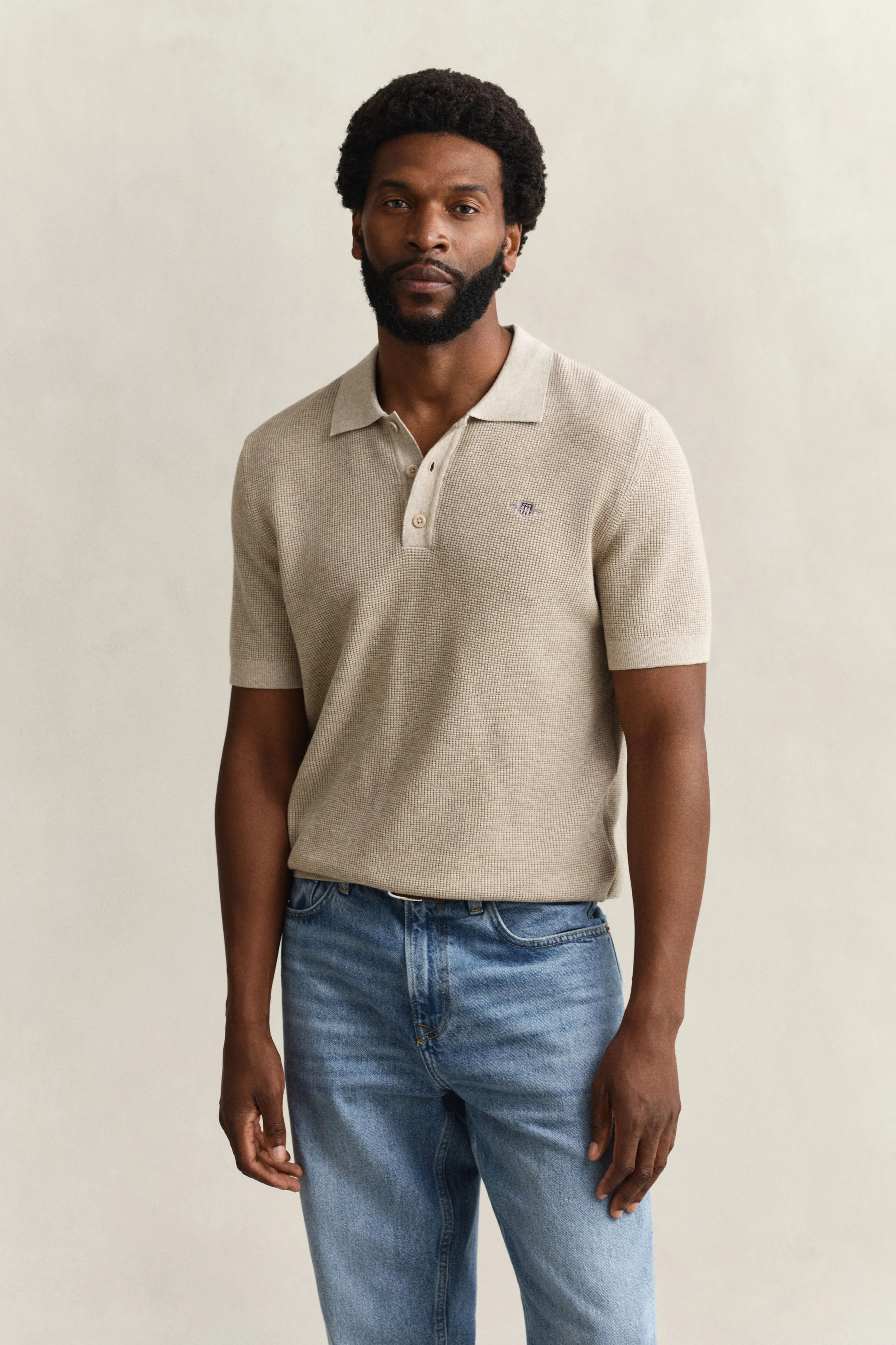 Textured Cotton Polo Sweater | Gant
