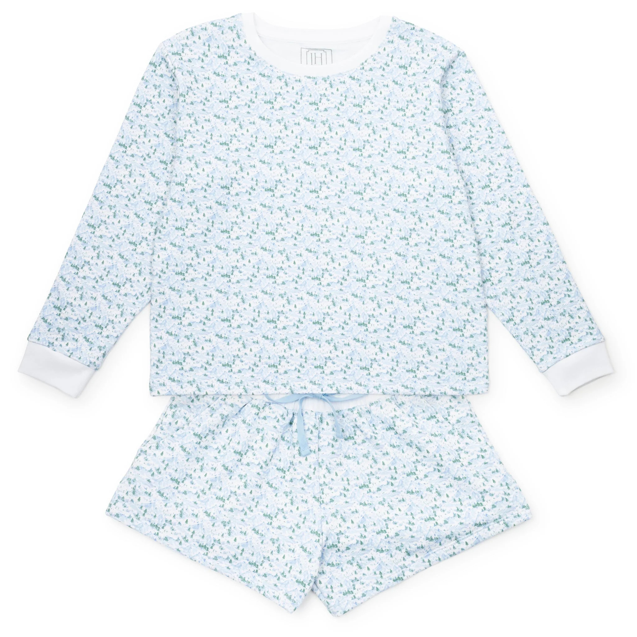 Janann Women's Sweatshirt Short Set - Snow-Capped Mountains | Lila and Hayes