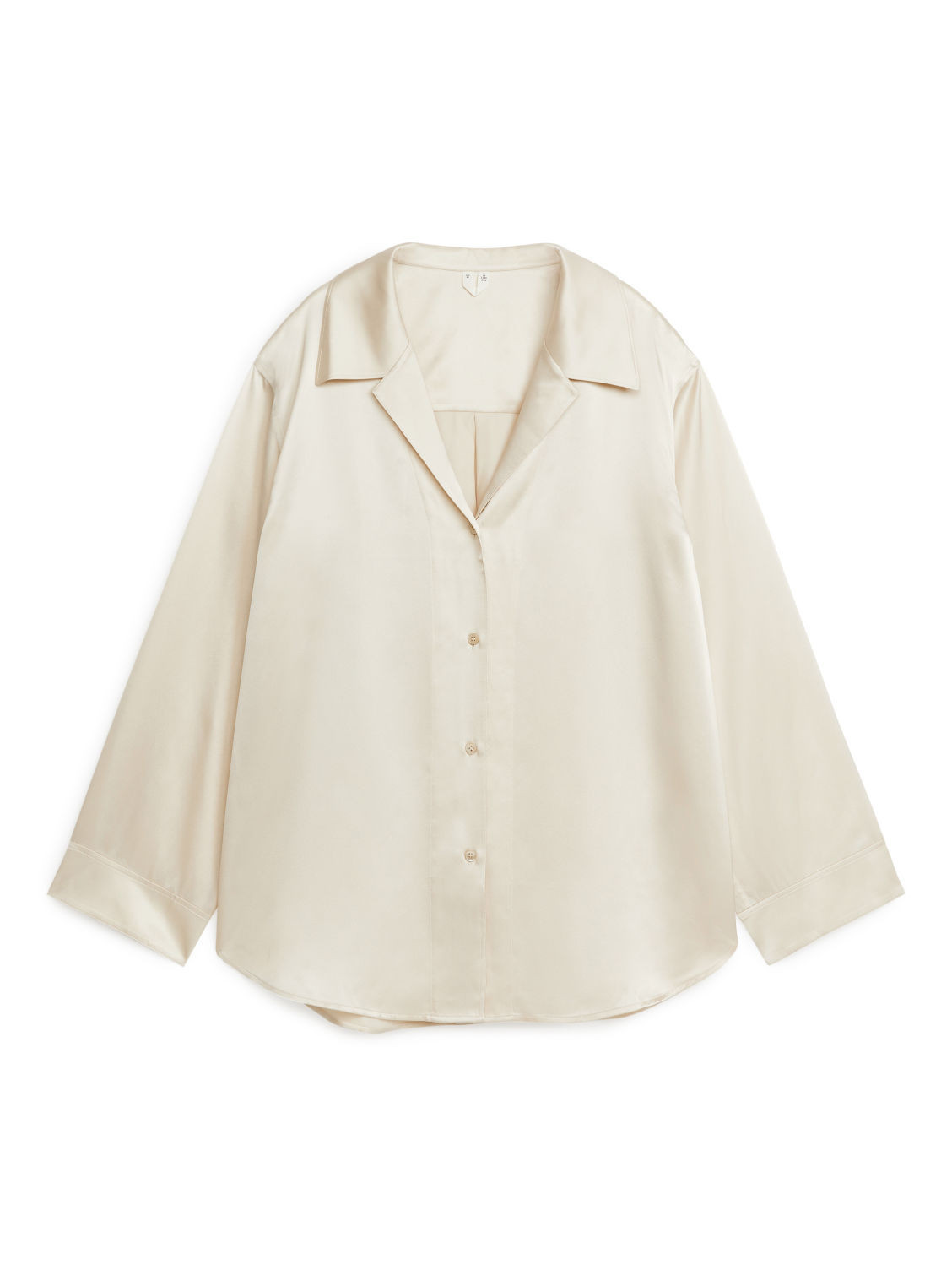 Relaxed Silk Shirt - Beige | ARKET (US&UK)