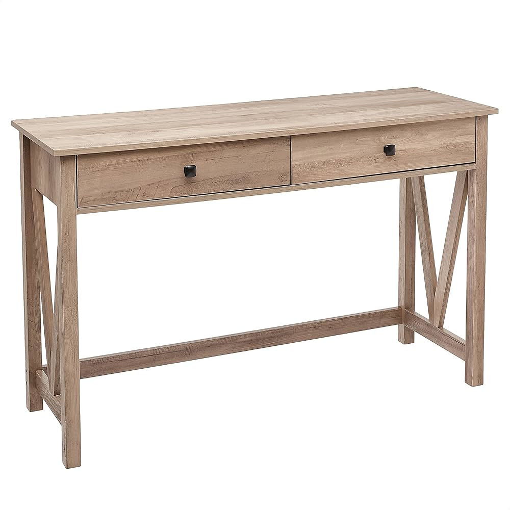 ROCKPOINT Furniture Rustic Farmhouse Wood Computer Writing Desk Office, 47 Inch-Grey Wash | Amazon (US)