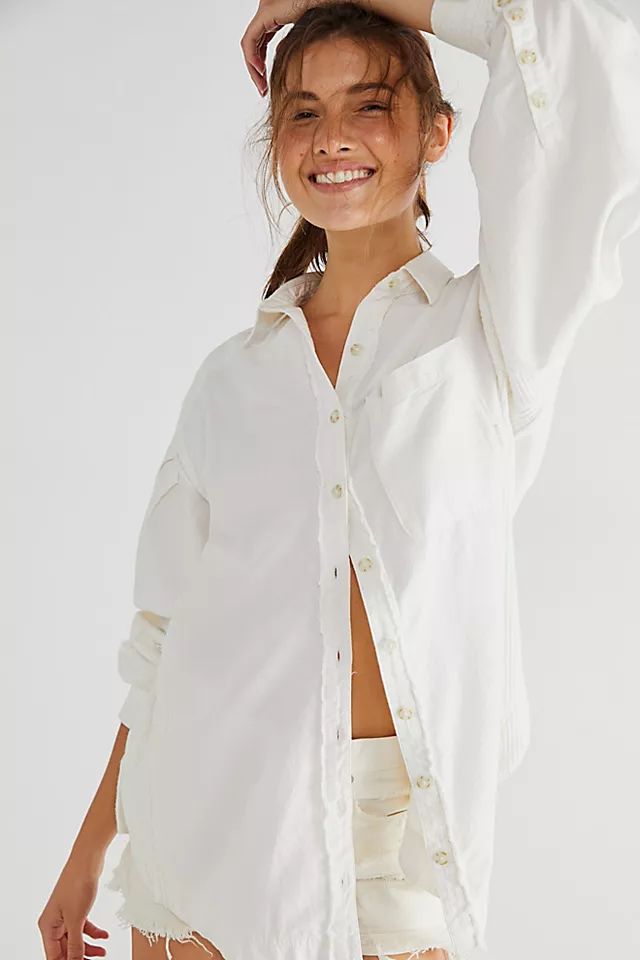 Cool & Clean Solid Button Down | Free People (Global - UK&FR Excluded)