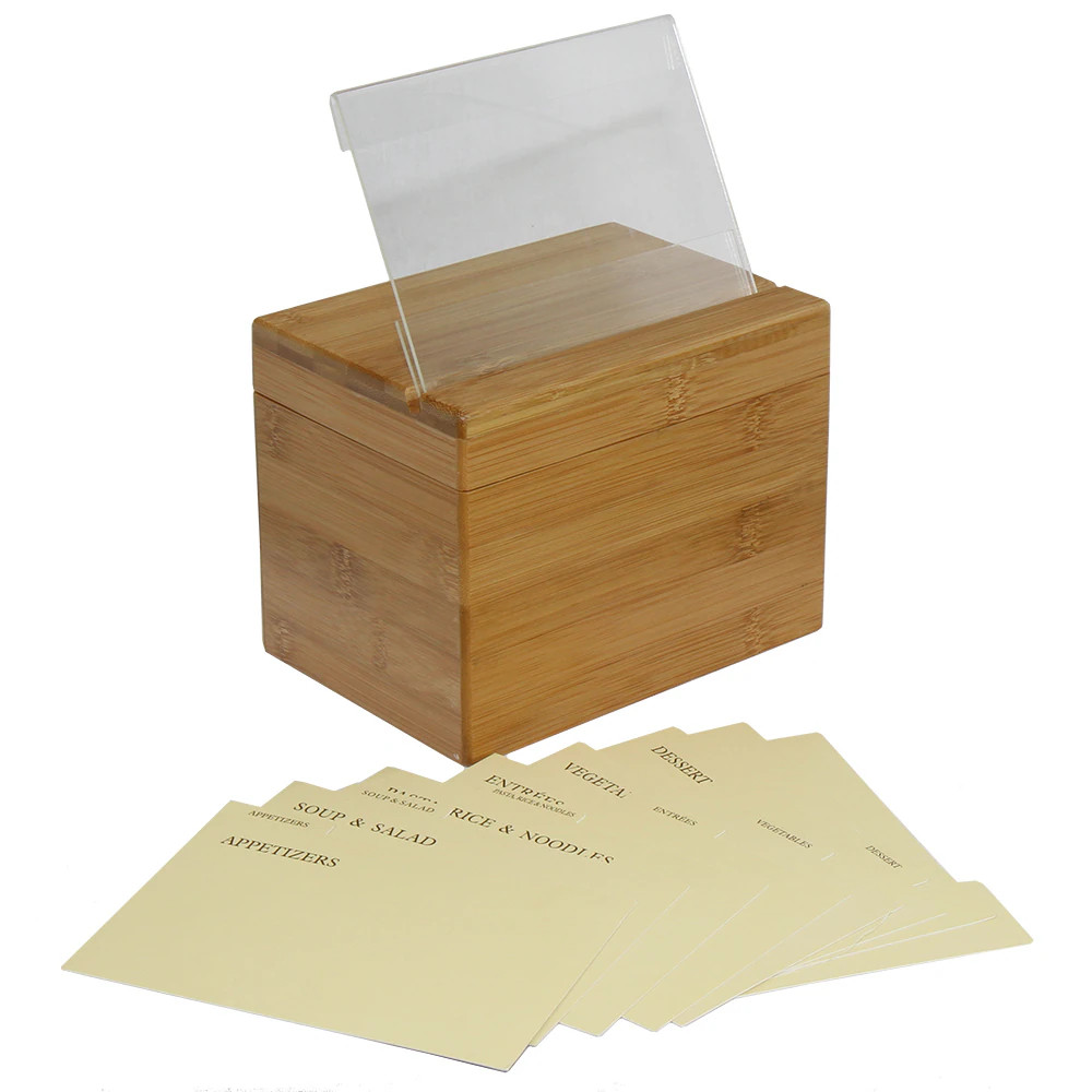 Oceanstar Bamboo Recipe Box with Divider | Bed Bath & Beyond