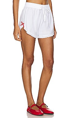 Damson Madder Pauline Sleep Shorts in White from Revolve.com | Revolve Clothing (Global)