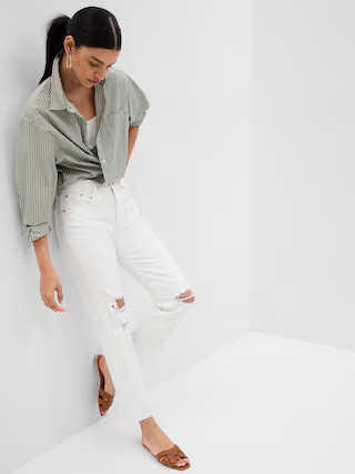 High Rise Cheeky Straight Jeans with Washwell | Gap (US)