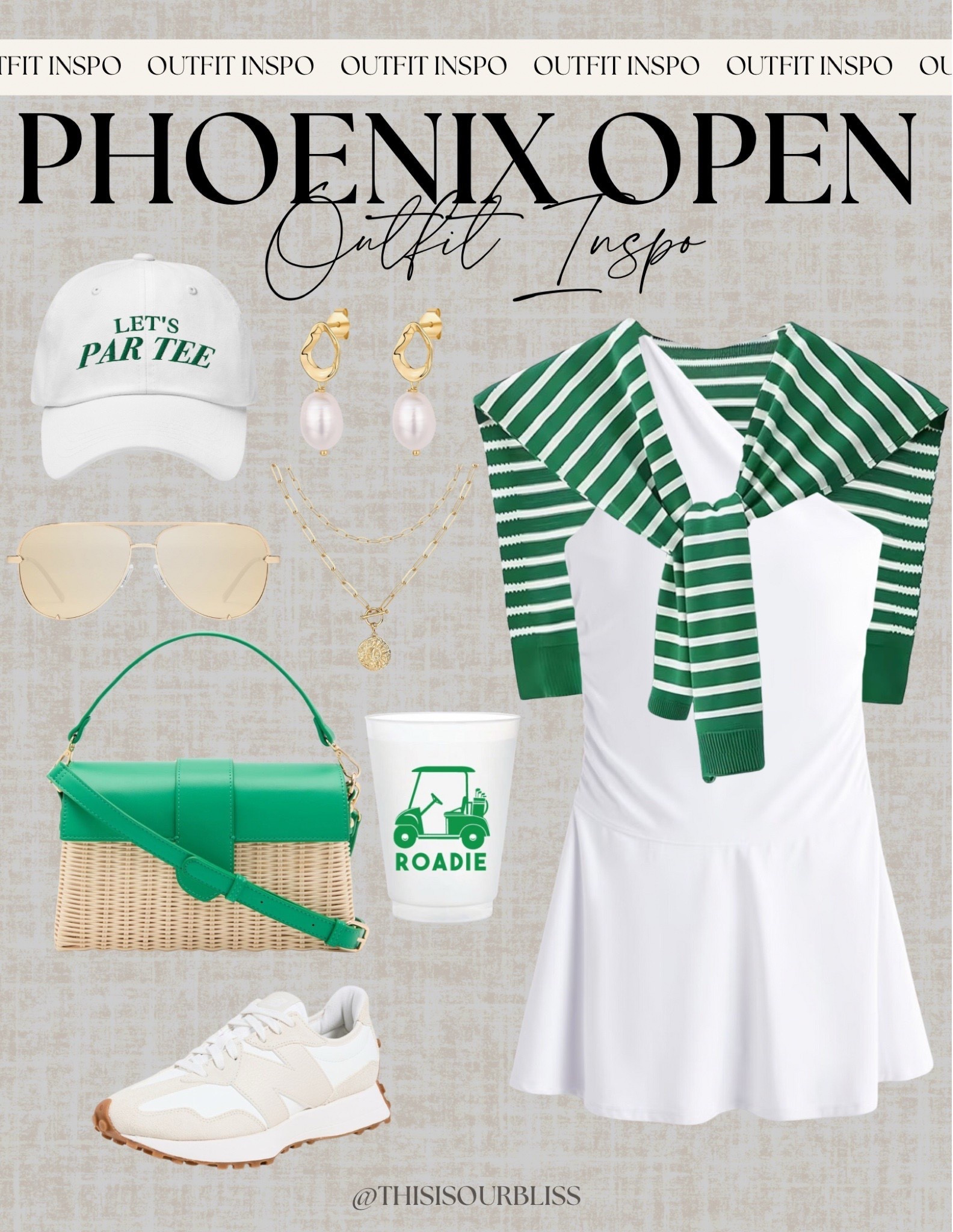 ⛳️ All dressed up and ready to PAR-TEE at the Phoenix Open! 🎉 This preppy chic look is perfect for a day on the greens. Shop the outfit and accessories for your next golf event or spring outing on my LTK! 💚✨ #GolfStyle #PhoenixOpen

#LTKStyleTip

#LTKOver40 #LTKootd #LTKSaleAlert