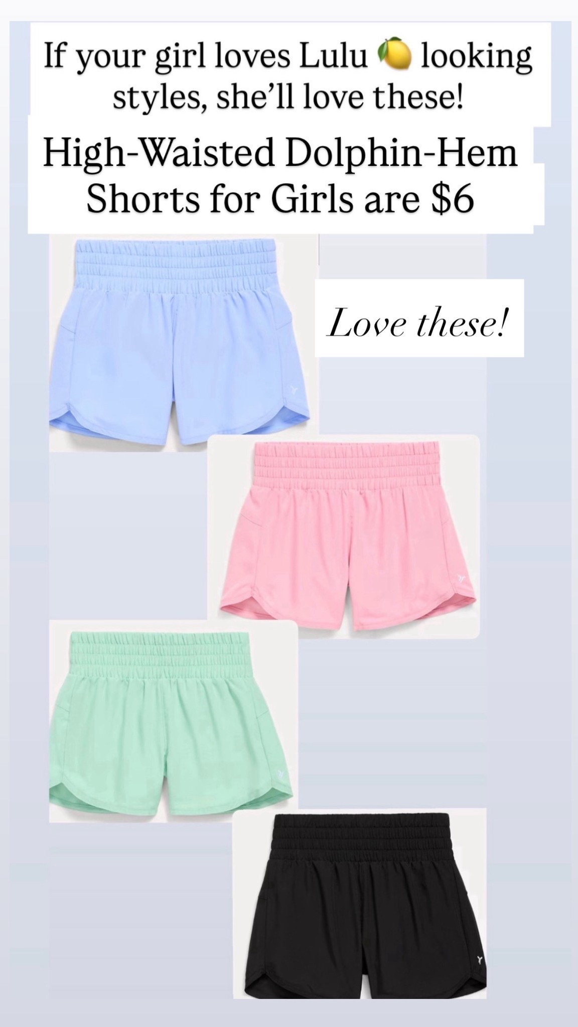 These shorts look like Lulu 🍋 shorts for girls are $6 from $12!! 

#LTKKids #LTKSaleAlert