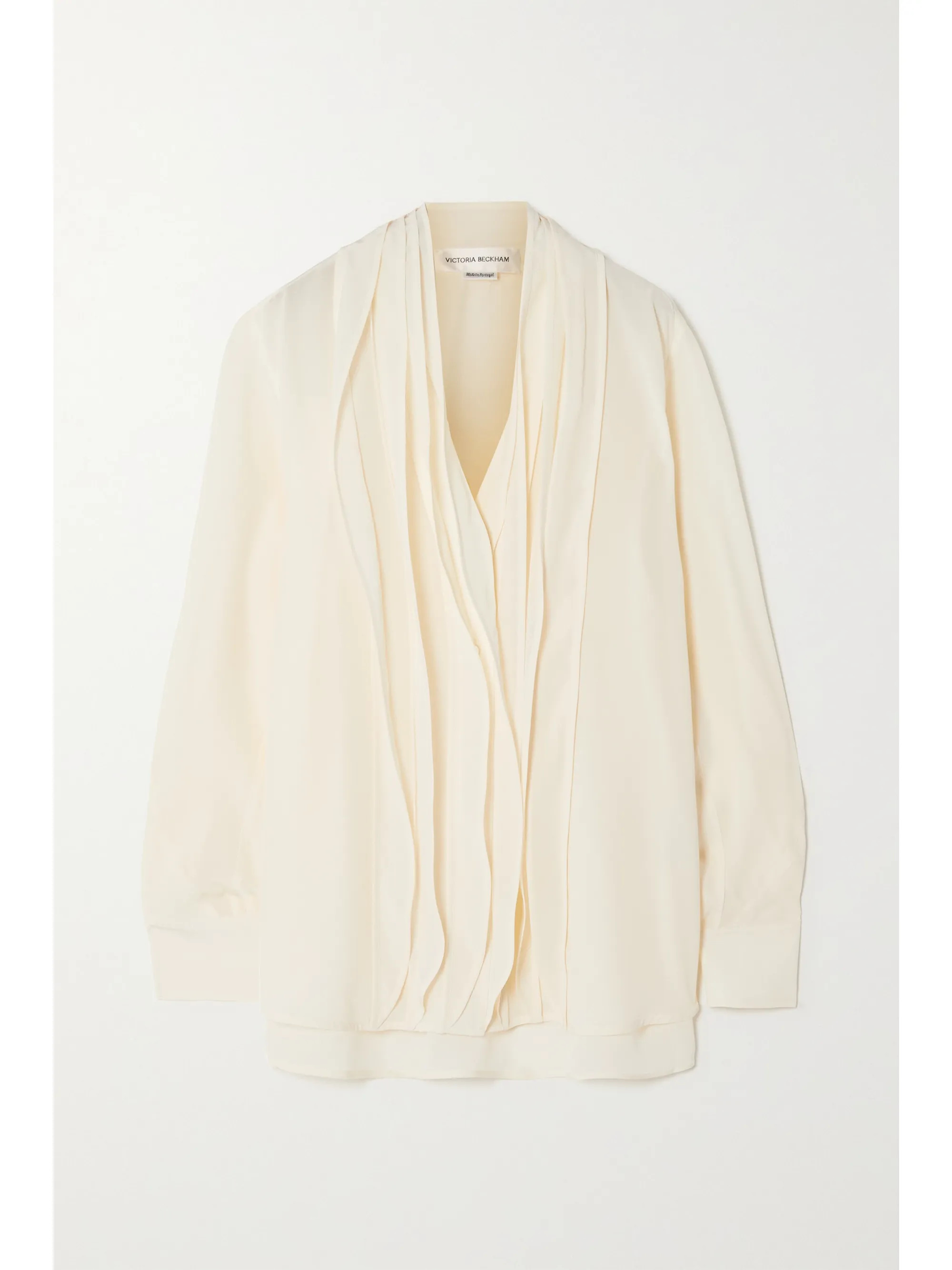 Cream Ruffled silk crepe de chine blouse  | Victoria Beckham | NET-A-PORTER | NET-A-PORTER (UK & EU)