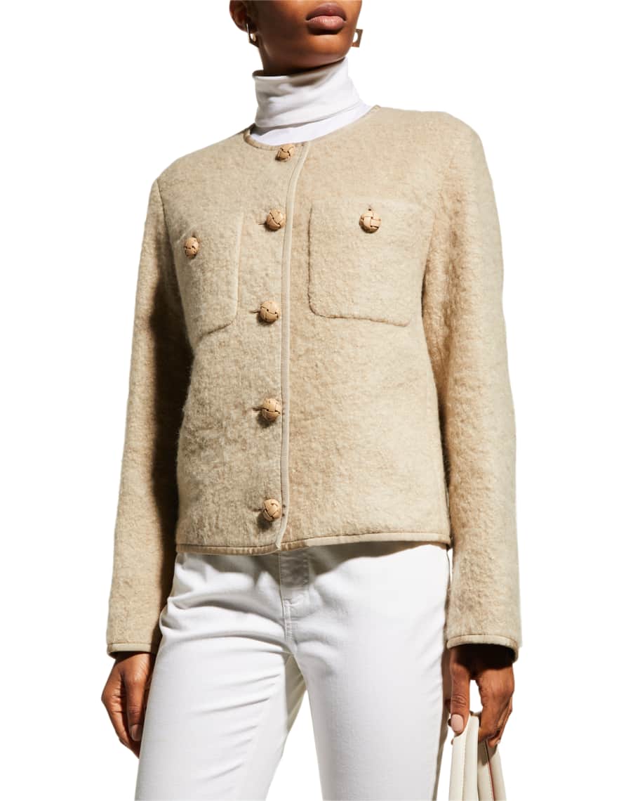 Lafayette 148 New York Highlands Button-Down Cashmere Jacket | Neiman Marcus