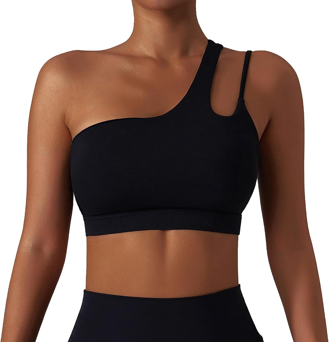 SEAUR One Shoulder Sports Bra for Women Medium Support Workout Yoga Asymmetrical Fitness Gym Crop... | Amazon (CA)
